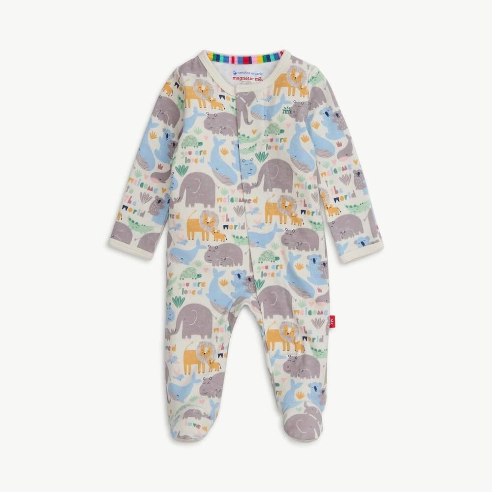 Magnetic me organic cotton footie - little loving